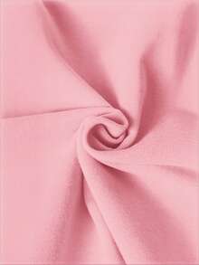 女士Curve oversize純色圓領運動衫，粉紅色印花設計，休閒風格，寬鬆剪裁，柔軟舒適，適合春秋季節，日常穿搭必備，海灘造型優選，獨特藝術圖案，棉質女士上衣，春夏裝假期度假，適合戶外運動服裝，秋冬季居家 日常休閒女裝，情侶款