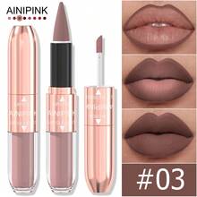 AINIPINK 1pcs [ Lip Gloss + Lipstick ], 2-In-1 Matte Easy To Color, Waterproof, Sweat-Proof, Non-Stick To Cup, Non-Fading, Long-Lasting, Exquisite, Suitable For Gifts, Festival Makeup, And Performance Makeup - Multicolor - View 14