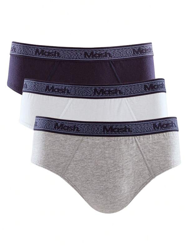 MASH. Kit 3 Cuecas Mash Slip Algodão Cotton Masculina Adulto Cavada Tradicional Clássica Original Atacado
