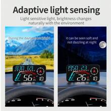 Nouvel affichage tête haute GPS pour voiture, enregistreur de conduite, affichage couleur de l'heure, de la date, alarme de vitesse excessive, rappel de conduite avec fatigue, HUD numérique rotatif. Accessoires électroniques pour voiture