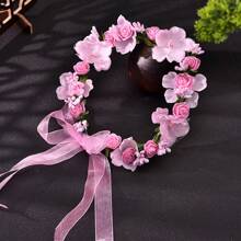 1pc Women's Woodland Style Flower Crown Headband, Bridal Headpiece For Beach Vacation, Photography Accessories Or Bridesmaid Hair Decor Valentine's Day Valentines