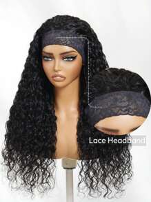 Hair Water Wave Headband Glueless Wigs 100% Human Hair No Glue No Lace Fit For All Head Sizes With Invisi Drawstring Beginner Friendly Hook Fit No-Slip Unice Wigs