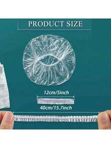 500/300/200/100/50pcs Disposable Waterproof Elastic Shower Cap, Thick & Stretchy Bath Cap, Suitable For Bathing & Hair Care, Convenient To Carry - Multicolor - View 5