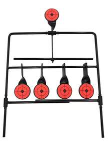 1pc Metal Soft Shooting Target, Indoor/Outdoor Competition Shooting Rotating Target With Reset Function And Portable Design - Red - View 1