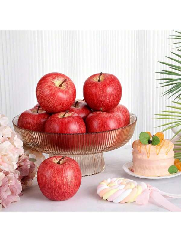 3/6PCS Fake Fruit Artificial Apple, Decorative Fruit Realistic Imitation Apple Realistic Fruit Apple Kitchen Decorations, Realistic Fake Fruit Party Props Home Decoration Christmas, Halloween, Christmas Eve Festival Essential Simulation Fruit
