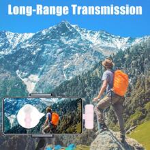 无线领夹式麦克风兼容 Iphone TypeC iPad 领夹式麦克风即插即用 2.4G 超低延迟内置降噪芯片工作时间用于视频录制采访播客 Vlog（粉色），领夹式麦克风兼容，播客麦克风>粉色，迷你粉色麦克风 - 粉色 - 查看 3