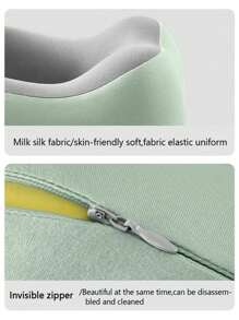 符合人体工程学的 U 型颈枕，带储物袋 - 舒适的头枕，适合旅行、午睡和办公室使用，慢回弹支撑，可机洗枕套，旅行枕