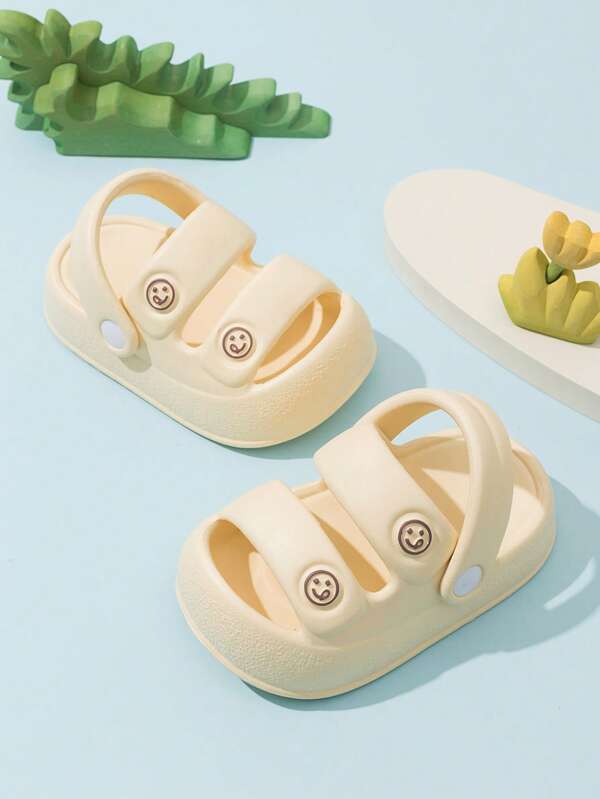 1 Pair Pink Kids' Cute EVA Soft Bottom Lightweight Indoor Slippers, Suitable For Girls During Summer