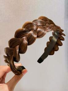 1条女士编织发带，宽边发带，蓬松头饰，复古优雅风格，女士发带，女士发饰，防滑齿设计，适合日常休闲佩戴 - 彩色 - 查看 11