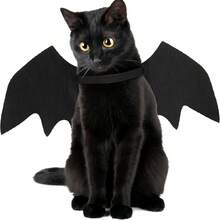 Adjustable Black Cat Batwing Costume, Cat/Dog Halloween Dress, Soft Polyester Halloween Pet Accessories For Cats And Small Dogs, Perfect For Role-Playing And Dress-Up Fun Halloween Halloween Costumes - Multicolor - View 1