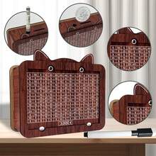 欧元现金保险库木制储蓄盒、存钱罐、现金储蓄挑战盒、木制现金盒、现金储蓄盒、成人现金储蓄盒、现金盒和目标号码现金礼品产品颜色手工制作颜色每批略有差异，不影响使用（手工制作，表面有轻微划痕），学校用品，返校 - 棕色 - 查看 11