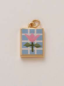 1 件夏季时尚 INS 可爱简约蝴蝶花朵月亮 DIY 吊坠，镀 18K 金，不易氧化，适合老婆妈妈自由搭配。