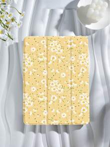 Kingsung 柔和黄色雏菊图案平板电脑保护套，清新花卉图案，兼容 iPad 9.7/10.2/10.5/10.9/12.9/Pro 11（第十代）、Galaxy Tab S6 Lite 10.4、Kindle Paperwhite 第十二代（2024 年）、Kindle 第十一代（2022 年），防震，带智能支架/自动唤醒/睡眠功能 - 彩色 - 查看 3