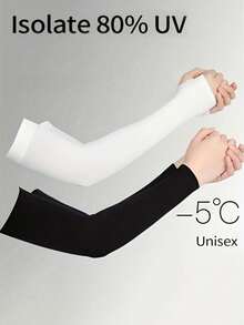 1 Pair Ice Fresh Arm Sleeves, Ice Silk Sleeves With Sun Protection, Summer Fingerless Gloves, Protective Arm Sleeves For Men And Women, For Driving, Outdoor Activities, Fishing, Sports, Exercise - Multicolor - View 1