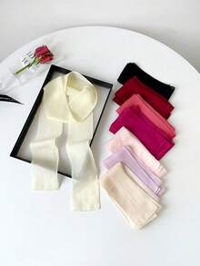 1 Elegant Women's Multi-Color Finale Lightweight Cloudy Gauze Towel Small Long Scarf, Lightweight Polyester Women's Neckwear, Soft Fabric, Valentine's Day Gift Multi-Purpose Headscarf, Shawl Headscarf, Beach Towel, Hair Accessory Headscarf, Hair Bands, Headbands, Ideal To Dress You Up! - Multi-color Finale - View 14
