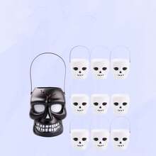 1 Stück Halloween Skelett Halloween Halloween Handgehalten Skelett Eimer Plastik Süßigkeiten Dose Dekorative Zubehör Requisiten Spielzeug
