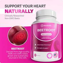 GWYNNE Rosabella Organic Beet Root Capsules 1300mg Remolacha En Polvo Para Un Aporte Natural De Energía Y Resistencia,suplemento De Remolacha Probado En Laboratorio 60 Cápsulas - Otros - Ver 4