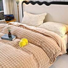 Funda nórdica de terciopelo de leche de unicolor simple, nueva de 2025, de una sola pieza