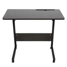 Adjustable Bed Side Laptop Study Desk Removable Mobile Phone Table(Dark Walnut) - default - View 9