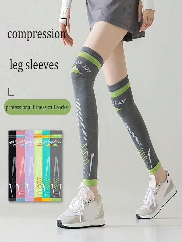 1 Pair Professional Sports Knee Pads, Outdoor Running, Skipping Rope, Fitness Calf Sleeve Thigh High Leg Warmers