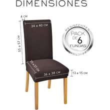 6 Piezas Fundas para sillas Comedor Fundas de Silla Elásticas Antideslizantes Protector de Silla Cubre Lavables para Banquetes Hogar Restaurante Hotel Cafe - Café integral - Ver 7