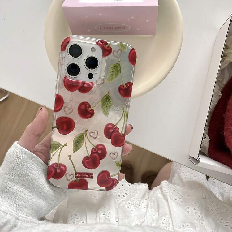 Funda para teléfono: Impresionante funda con diseño de corazón grande y textura glaciar, resistente a los golpes y compatible con los modelos 11 al 16, incluyendo Pro y XS/XR/X/8/Plus. Presenta un gran orificio en forma de vórtice: Corazón Grande 007DM. - Rojo - Añade 4
