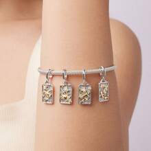 WOSTU WOSTU 1 buc pandantiv constelație din argint 925 în două tonuri, 12 mărgele zodiacale pentru colier, cadou de ziua de naștere DIY, accesorii de bijuterii