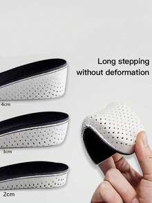 1 双男女通用透气增高半垫 EVA 弹力鞋垫 女款男款运动鞋男式训练鞋跑步鞋 - 黑色 - 查看 2
