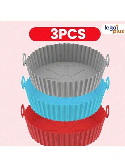 Kit 5 Forma De Silicone Para Air Fryer Forno Microondas Fritadeira Assadeira Reutilizável Antiaderente Flexível