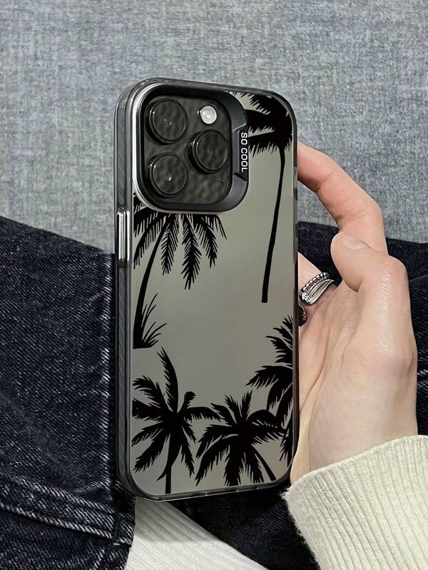 1pc Fashionable Coconut Tree Print Shockproof Phone Case Compatible With IPhone11, 12, 13, 14, 11Pro Max, 12Pro Max, 13Pro Max, 14Pro Max, XR, 15, 15PRO, 15PROMAX, Series