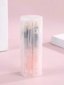 6 Peças/Conjunto Minúsculo Conjunto de Pincéis de Maquiagem, Pincéis de Maquiagem Portáteis para Iniciantes em Maquiagem de Olhos e Lábios, Conjunto Completo de Pincéis Cosméticos, Pincel de Sombra