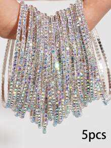 1 pieza Pulsera con cadena de bolas tipo pelota de tenis incrustada con circonita cúbica, joyería de estilo hip hop, unisex, adecuada para fiestas diarias