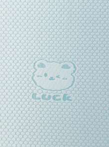 1件套小熊提花豆豆绒凉感儿童床罩，适合夏季清凉儿童床上用品，儿童床上用品，可机洗，儿童房装饰，床垫保护套，床垫罩