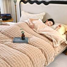 Funda nórdica de terciopelo de leche de unicolor simple, nueva de 2025, de una sola pieza