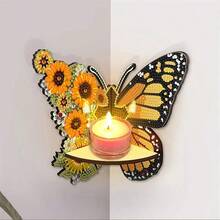 SNA 2026 New Style Butterfly Pattern Diamond Painting Wall Mounted Floating Shelf Diamond Painting Triangle Fan Shaped Rack For Kitchen Bedroom Diy Crafts Diamond Art Painting Diamond Painting Diamond Art Diamond Art Painting Christmas Decorations Halloween Decorations Diamond Art Accessories Craft Supplies - Semi-finished Product - Need to Stick Diamonds By Yourself - View 4