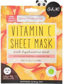 Oh K!Vitamin C Sheet Mask For Dry And Dehydrated Skin, With Added Hyaluronic Acid, Brightening Face Mask, , Vegan And Cruelty Free, 41g - Vitamin C - Xem 1
