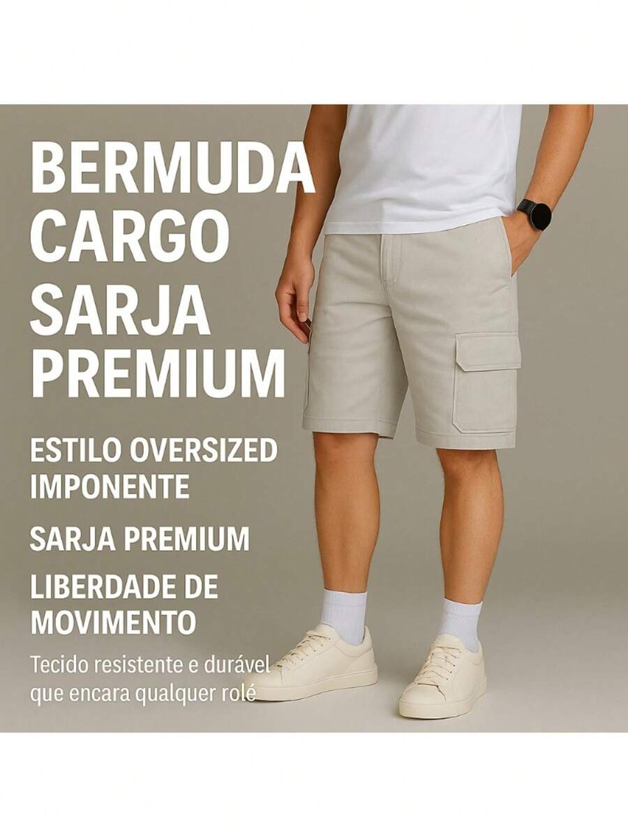 Bermuda Cargo Masculina 6 Bolsos Short Militar