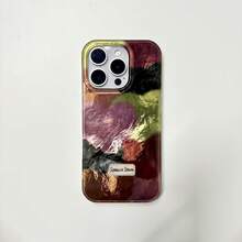 Funda para phone 13, 14, 15 y 16. Funda de alta calidad con exquisito diseño multicolor de corazón de terciopelo y textura brillante tipo glaciar. Compatible con phone 13, 14, 15 y 16 Pro - Blanco - Ver 1