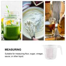 3 件塑料量杯套装，1/2/4 杯容量，可堆叠液体量杯，带毫升和盎司标记，非常适合烘焙和烹饪（3 件红线）