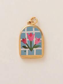 1pc Fashionable And Exquisite INS Cute And Simple Flower Strawberry Bow DIY Pendant, Plated With 18K Gold, Not Easy To Oxidize, Suitable For Wives And Mothers To Freely Match. - Multicolor - View 24