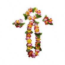 夏威夷花环派对装饰，项链花手链头饰，热带夏威夷派对夜酒吧度假