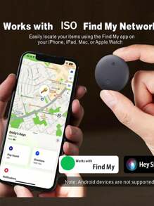 仅适用于 iOS 的智能空气追踪器查找我的（仅限 iOS）与原装 iOS 标签尺寸相同 + 兼容 AirTag 外壳、硅胶钥匙扣、物品定位器、宠物钥匙查找器、箱包、行李箱、自行车、汽车、防丢失、1 年电池寿命、MFi 认证、礼物、礼品、庆祝活动
