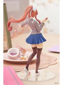 Doki Doki Literature Club! Anime Character Cute Girl Action Figure Models, Approx. 18CM Height, Monika, Sayori, Natsuki, Yuri Figurines, Anime Desktop Decor Collectibles, Doki Doki Literature Club Merchandise (Transparent Or White Base Randomly Included) - Multicolor - View 5