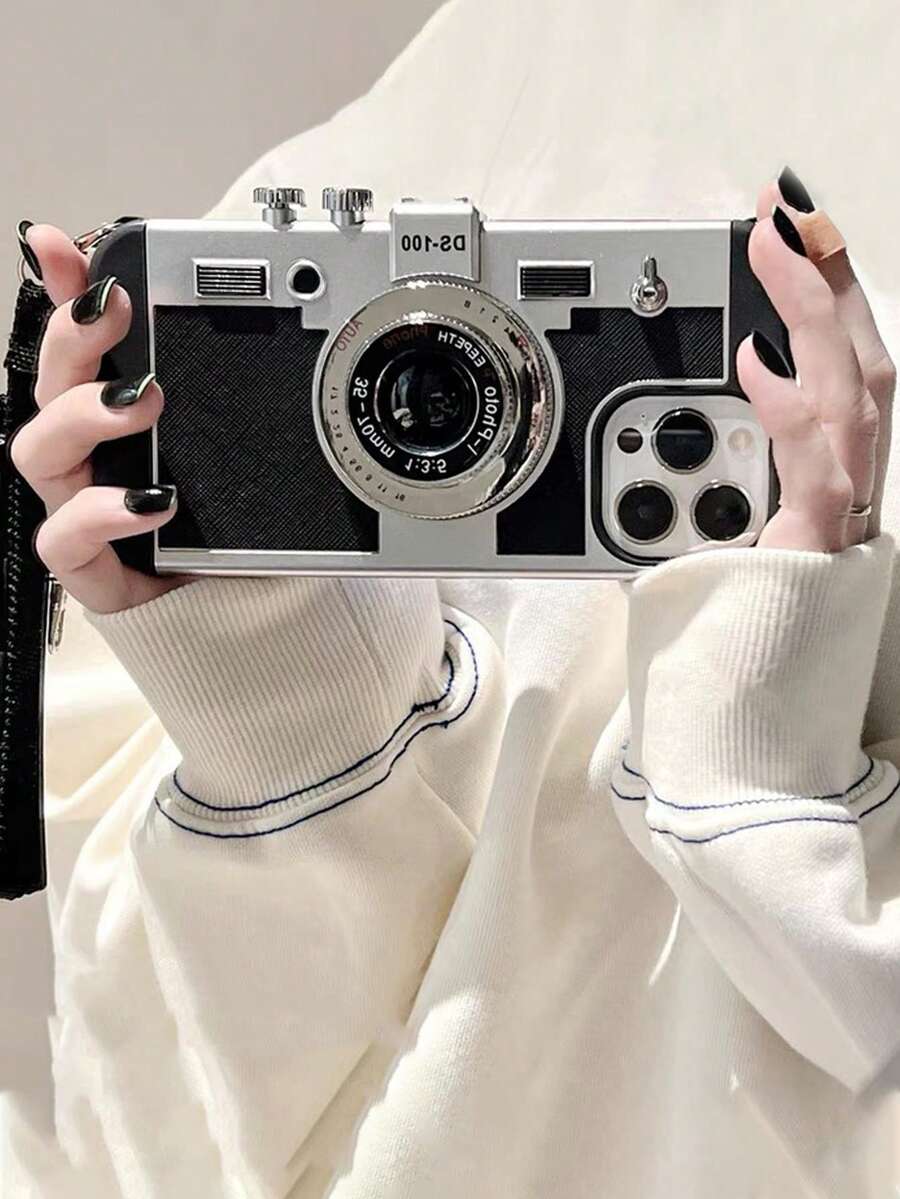 荔枝纹电镀相机适用 17/17 Air/17 Pro/17 Pro Max/16/16 Pro/16 Plus/16 Pro Max/16/15/14/13/12/11手机壳，女款防摔软保护套