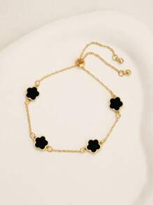 1pc Metal Hollow Punk Gothic Flower Geometric Quatrefoil Simple Back To School Halloween Party Chic Anklet