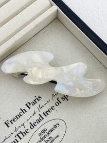 1 件女士波浪图案醋酸纤维发夹，简单百搭刘海夹，弹簧夹，适合工作通勤/旅行/派对/美容/餐饮/活动扎头发，花卉印花波西米亚风 ABS 塑料（ABS 树脂）发饰，爪夹，发夹，发夹，发夹，发夹，花朵发饰