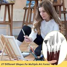 27pcs Stainless Steel Palette Knife Set, Professional Painting Scraper Set For Gouache, Acrylic And Oil Paint - Sets - View 5