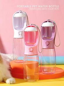 Dog Water Bottle With Food Container, Travel Puppy Water Bowl, Portable Pet Dispenser, Dog Stuff Accessories Items, Automatic Feeder Feeding, Puppy Essentials Necessities For Yorkie Chihuahua Cat Walking And Hiking - Hồng - Xem 8