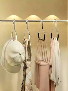 2个简易帽子收纳挂钩，金属材质，适用于围巾收纳、腰带收纳、胸罩收纳、包袋收纳