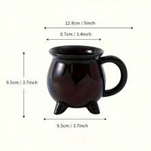 1pc Halloween Witch Magic Potion Ceramic Bottle With Handle - Bicolor Black & White Design, Crescent Moon & Star Decor, No Electricity Needed, Spooky Home Decor Gift, Mystical Themed Design, Crafted With Precision